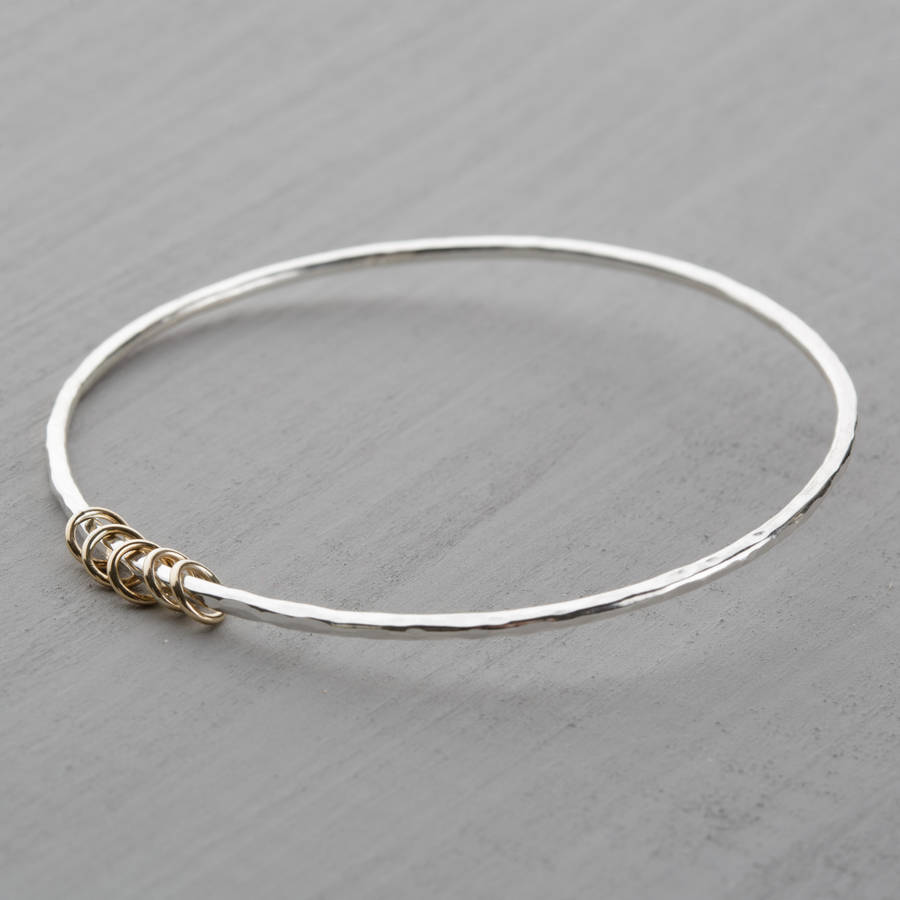 Personalised Gold Rings Bangle By Jenny Grace Jewellery