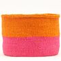 Kali: Bright Pink And Orange Duo Colour Block Woven Basket, thumbnail 5 of 8