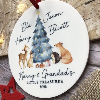 Personalised Grandparents Woodland Animals Bauble, 2 of 3