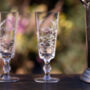 Set Of Four Champagne Flutes With Fern Design, thumbnail 1 of 2