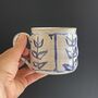 Big Huggable Mug With Blue And White Abstract Floral Hand Painted Design, thumbnail 9 of 12