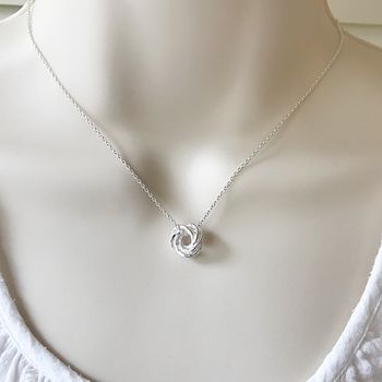 Little Silver Friendship Knot Necklace, 3 of 5
