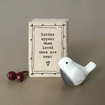 'Robins Appear' Boxed Sympathy Gift With Candle And Porcelain Keepsake, 4 of 8