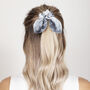 100% Silk Bow Scrunchie Tie And Dye Greys, thumbnail 1 of 2