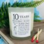 Personalised 10th Anniversary Years And Counting Candle, thumbnail 4 of 11