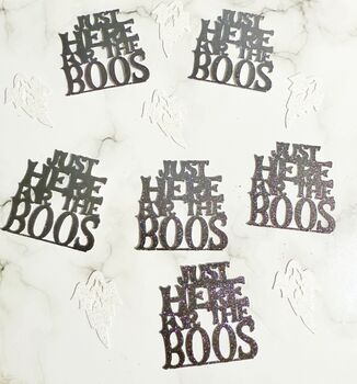 25 X Halloween Confetti, Here For The Boos, Ghost, Halloween Party Decor, 4 of 5
