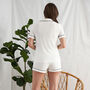 Short Bamboo Pyjama Set In Cream, thumbnail 3 of 3