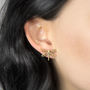 Gold Plated Sterling Silver Dragonfly Stud Earrings, thumbnail 2 of 5