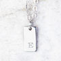 Small Personalised Rectangular Initial Or Date Necklace, thumbnail 3 of 6