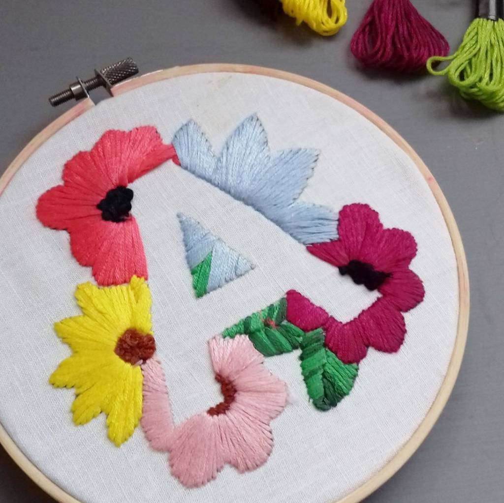 Personalised Initial Embroidery Kit By Love Lime notonthehighstreetcom