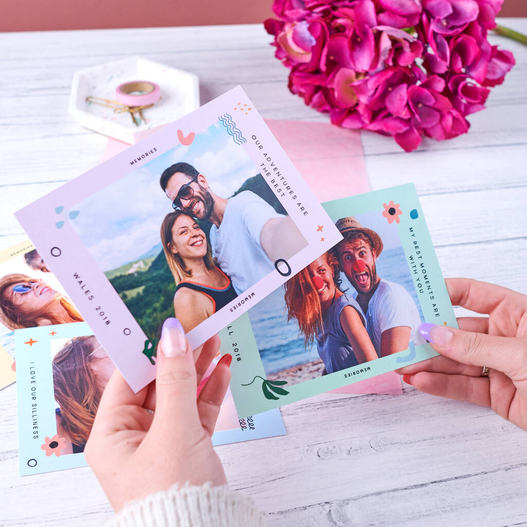 Personalised Set Of Pastel Photo Postcards, 1 of 5