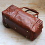 Tan Leather Travel Holdall Bag, thumbnail 4 of 6