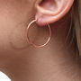 18ct Rose Gold Plated Creole Hoop Earrings, thumbnail 2 of 6