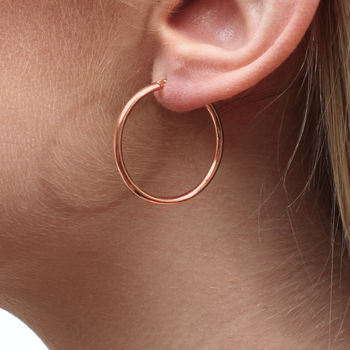 18ct Rose Gold Plated Creole Hoop Earrings, 2 of 6