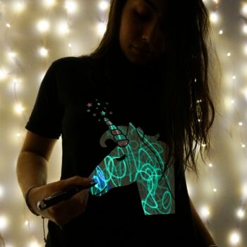 Unicorn Interactive Glow In The Dark T Shirt, 8 of 8
