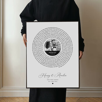 Custom Vinyl Lyrics Print – Personalised Music Poster, Customizable Music Gift For Girlfriend, Boyfriend, Anniversary, 7 of 8