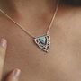 Sterling Silver Turquoise Triangle Necklace, thumbnail 2 of 6
