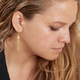 Gold Plated Silver Beaded Tassel Drop Earrings, thumbnail 4 of 5