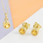 Citrine Birthstone Gold Plated Silver Stud Earrings, thumbnail 6 of 9