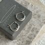 Sterling Silver Crescent Moon Face Hoops, thumbnail 6 of 9