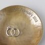 Personalised 8th Anniversary Gift Round Bronze Dish With Hand Stamped Personalisation, thumbnail 5 of 7