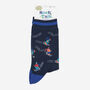 Downhill Skier Bamboo Socks Men's Navy Blue, thumbnail 4 of 4