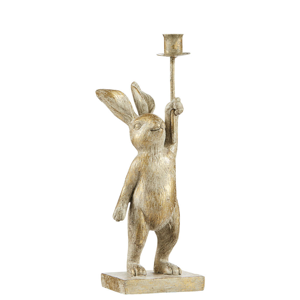 Pale Gold Bunny Candle Holder By Ella James | notonthehighstreet.com