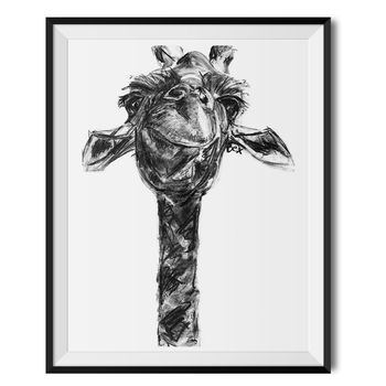 Giraffe Charcoal Fine Art Giclée Print, 2 of 3