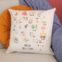 Personalised Alphabet Farm Cushion For Kids Room Nursery Present For New Baby Or Young Child, thumbnail 1 of 4