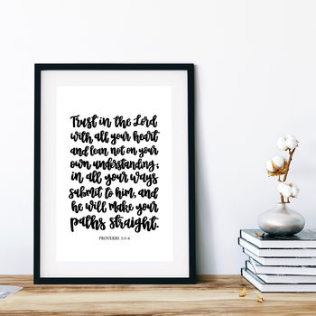 Trust In The Lord Print Choose Your Colour, 2 of 6