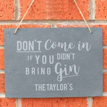 Personalised Gin Lover's Large Hanging Slate Sign, 4 of 4