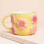 Retro Floral Yellow And Pink Ceramic Mug, thumbnail 1 of 2