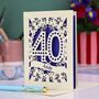 Personalised 40th Birthday Card Papercut Spotty Design, thumbnail 6 of 7