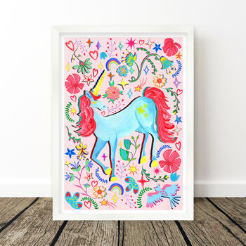 Colourful Unicorn Art Print, 8 of 11