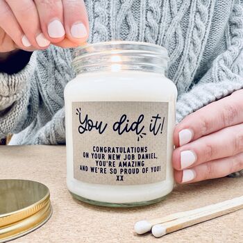 You Did It Personalised Congratulations Candle Gift, 2 of 8