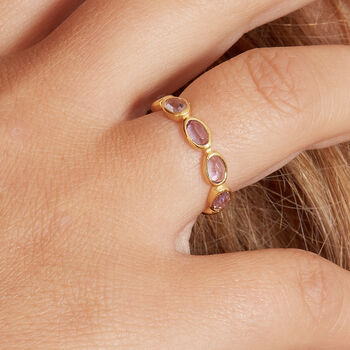 Amethyst Gold Plated Silver Eternity Stacking Ring, 5 of 10