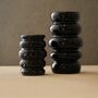 Handmade Black Marble Ripple Vases – Set Of Two, thumbnail 1 of 2