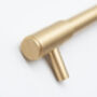 Solid Satin Brass Kitchen Pull Handles With Round Ends, thumbnail 1 of 6