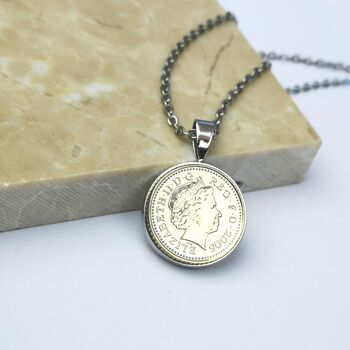 Personalised Any Date Five Pence Necklace, 3 of 8