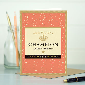 ‘Champagne’ Celebration Card For Mum, 2 of 3