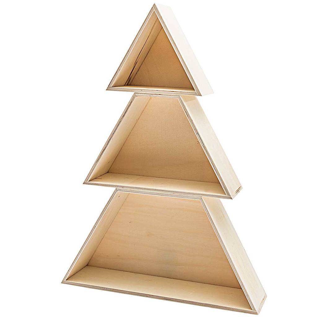 Wooden Stacking Christmas Tree Shelf Set By Berylune