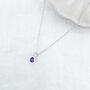 Amethyst Sterling Silver Charm Necklace February Birthstone Jewellery, thumbnail 4 of 4