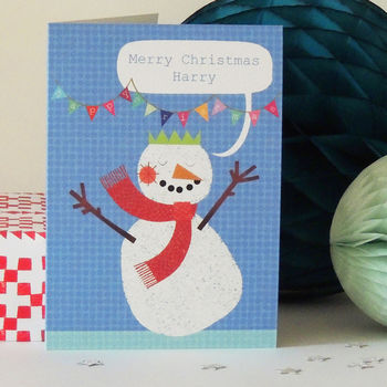 Personalised Christmas Snowman Card, 2 of 4