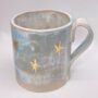 Handmade Pottery Light Blue Starry Mug, thumbnail 2 of 8