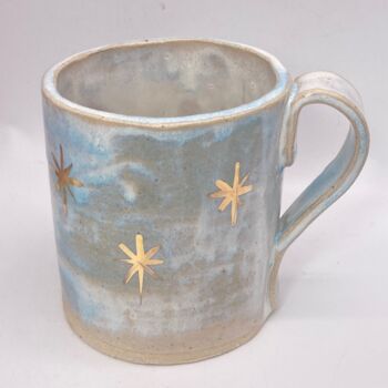 Handmade Pottery Light Blue Starry Mug, 2 of 8
