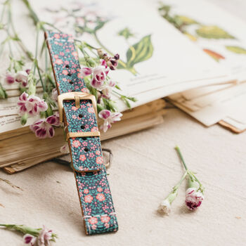 'Ditsy' Leather Smartwatch Strap; Handmade Watch Band, 4 of 8