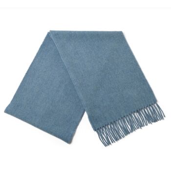 Stone Blue 100% Lambswool Scarf, 2 of 4