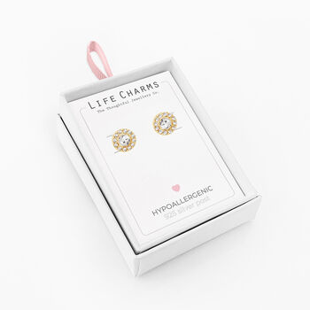 Round Silver Studs Earrings Gift, 2 of 3
