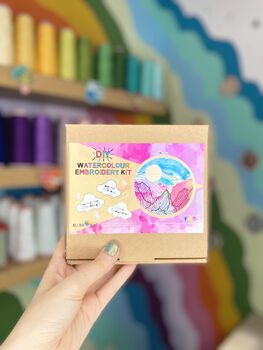 Watercolour Rainbow Landscape Embroidery Kit, 8 of 10