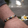 Personalised Beaded Bracelet With Engraved Rings – Custom Travel Bracelet, Memory Keepsake Gift For Him, thumbnail 4 of 9